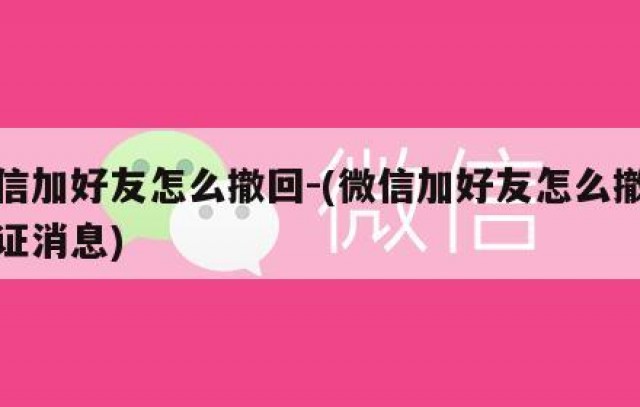 微信加好友怎么撤回-(微信加好友怎么撤回验证消息)