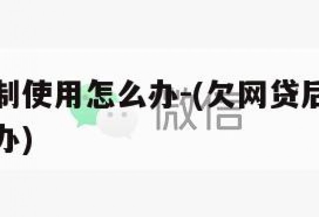 微信被限制使用怎么办-(欠网贷后微信被限制支付咋办)